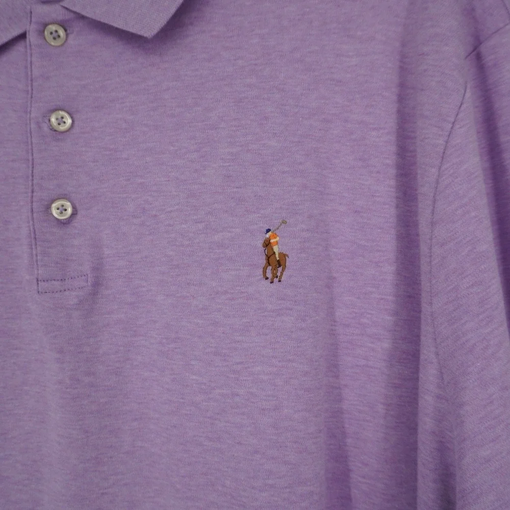Polo Ralph Lauren Polo Shirt Men XXL Lavender Classic Fit Soft Cotton Flesh Pony